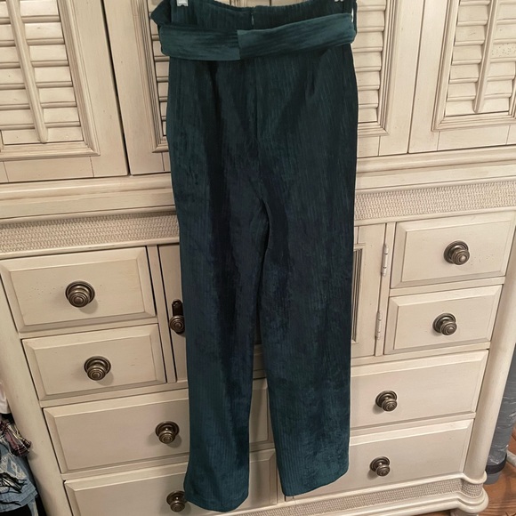 NWT Moon River Emerald Green Velvet Wide-Leg Pants, NWT, size: M - Picture 4 of 5